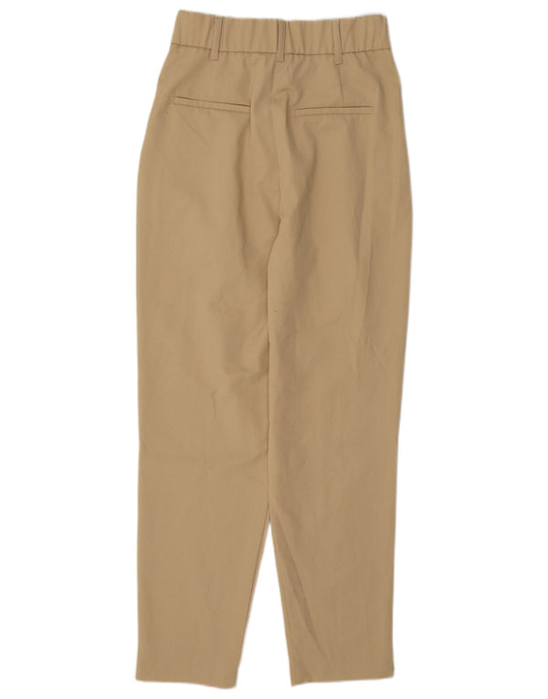 Pantaloni chino con pegging a vita alta da donna Zara XS W24 L27 Beige