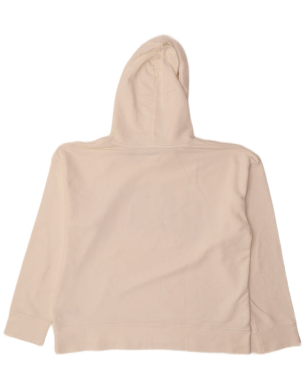 Felpa con cappuccio grafica da donna Gant UK 18 XL cotone bianco sporco