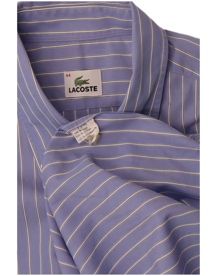 Camicia da uomo Lacoste taglia 44 XL cotone gessato blu