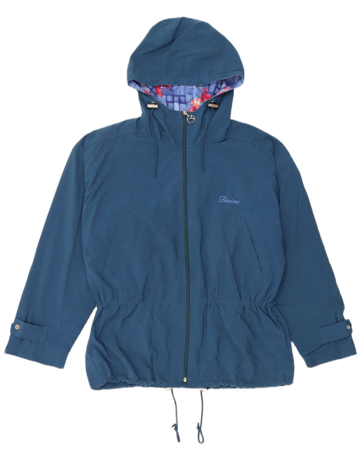 Giacca antipioggia oversize con cappuccio da donna Diadora UK 14 blu medio in poliammide