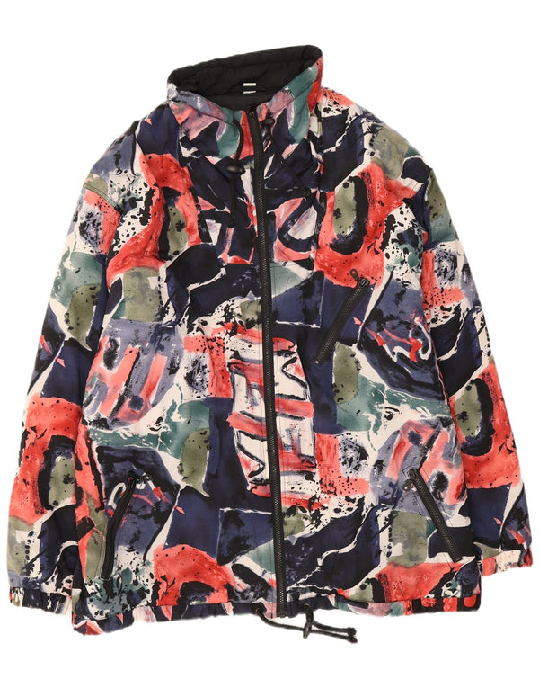 Giacca a vento vintage da uomo con motivo astratto UK 42 XL multicolore
