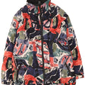 Giacca a vento vintage da uomo con motivo astratto UK 42 XL multicolore