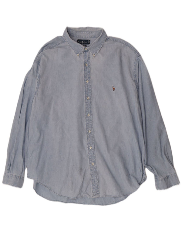 Camicia Ralph Lauren da uomo vestibilità classica 3XL cotone blu
