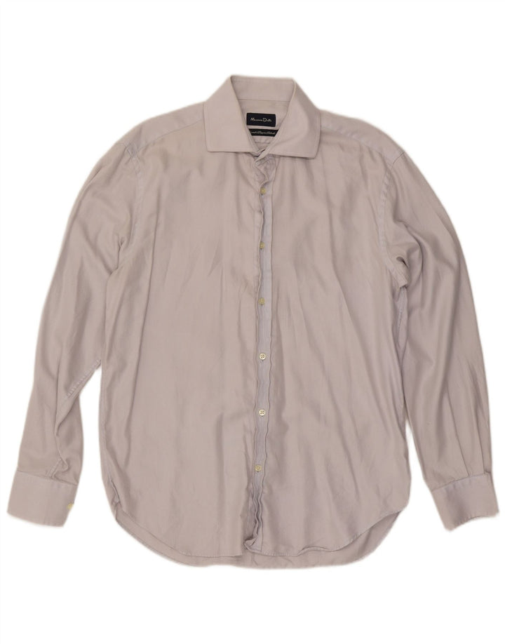 Camicia da uomo Massimo Dutti taglia 42 16 1/2 grande gessato blu