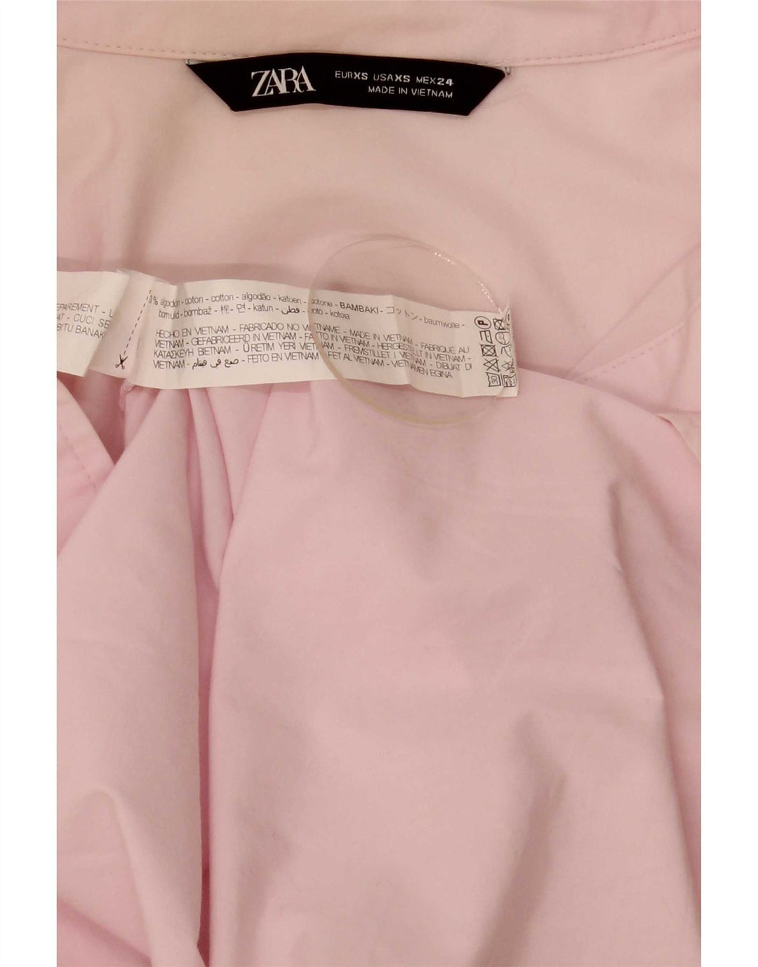 Camicia oversize da donna Zara UK 6 XS cotone rosa