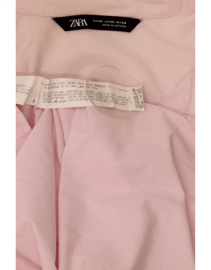 Camicia oversize da donna Zara UK 6 XS cotone rosa