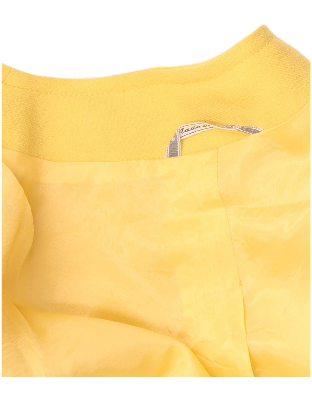 Giacca blazer vintage da donna a 4 bottoni UK 16 grande gialla