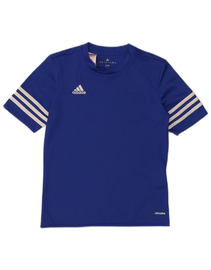 Maglietta Adidas Climalite da ragazzo, 11-12 anni, grande, in poliestere blu