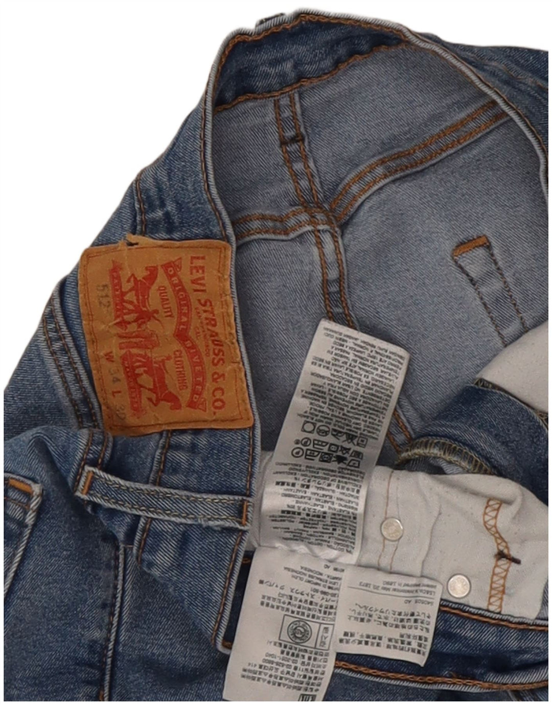 Jeans Levi's Uomo 512 Slim Tapered W34 L30 Cotone Blu