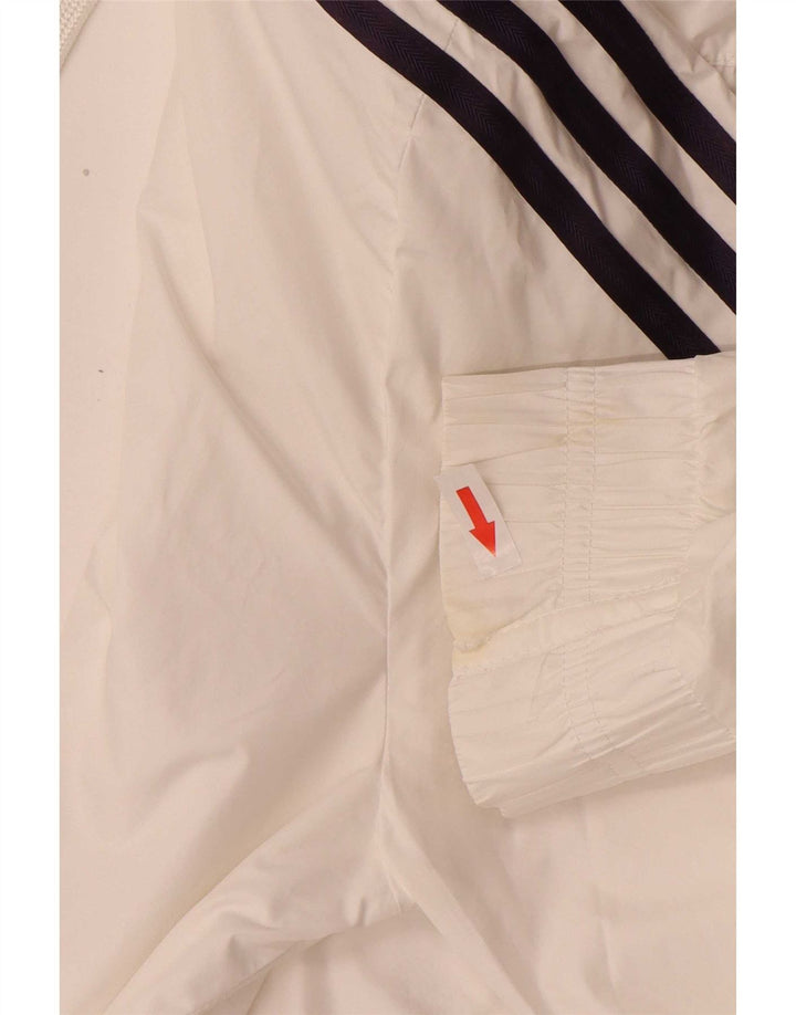 Giacca da tuta da donna Adidas UK 10 Small Poliestere bianco