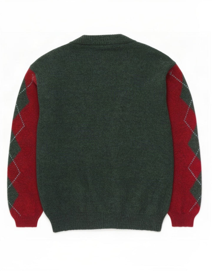 Maglione cardigan da uomo Levi's piccolo verde a rombi/diamante in lana vergine