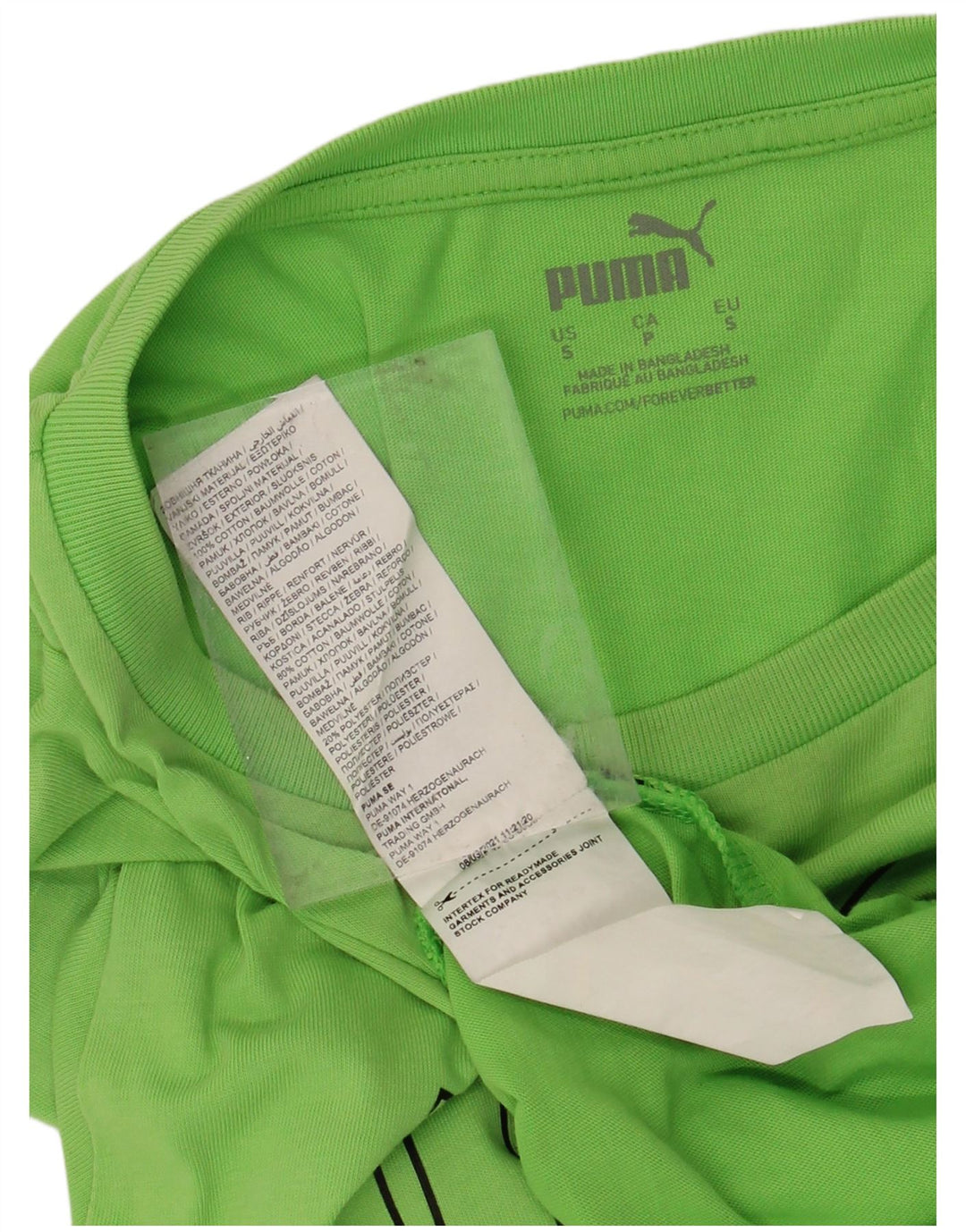 PUMA Mens Graphic T-Shirt Top Small Green Cotton
