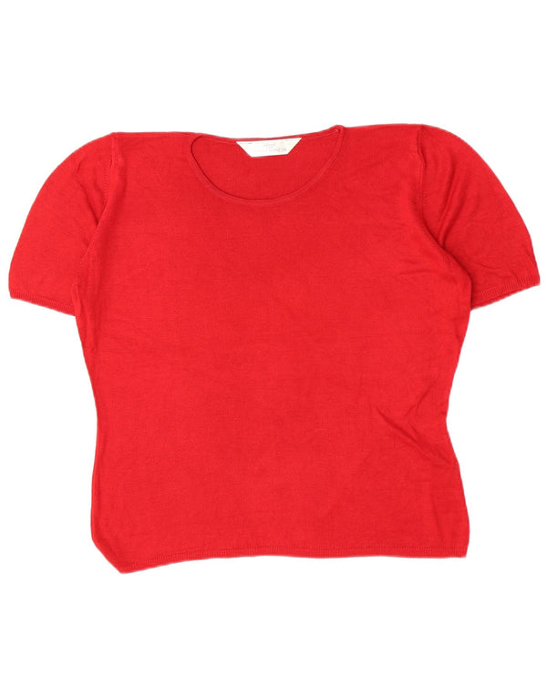 T-shirt da donna Marks & Spencer Top UK 14 Large rossa in viscosa