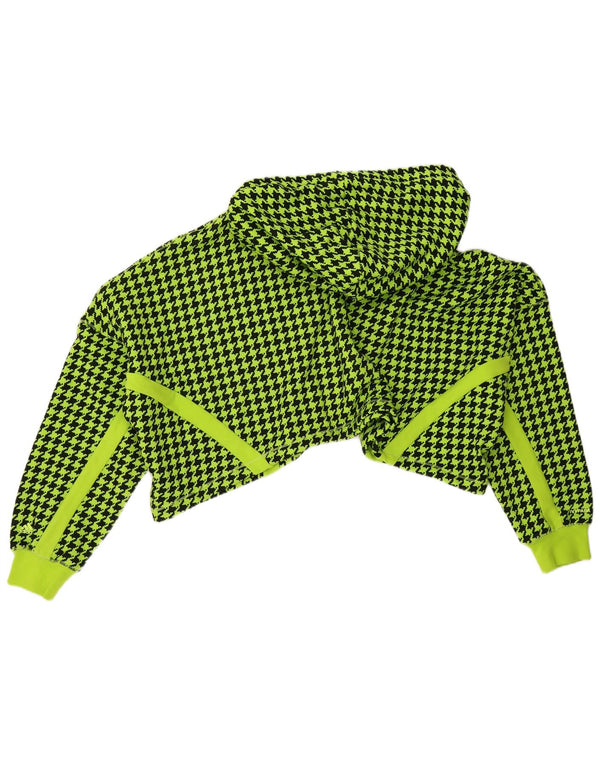 Maglione con cappuccio corto da donna Adidas Ivy Park UK 12/14 pied de poule verde medio