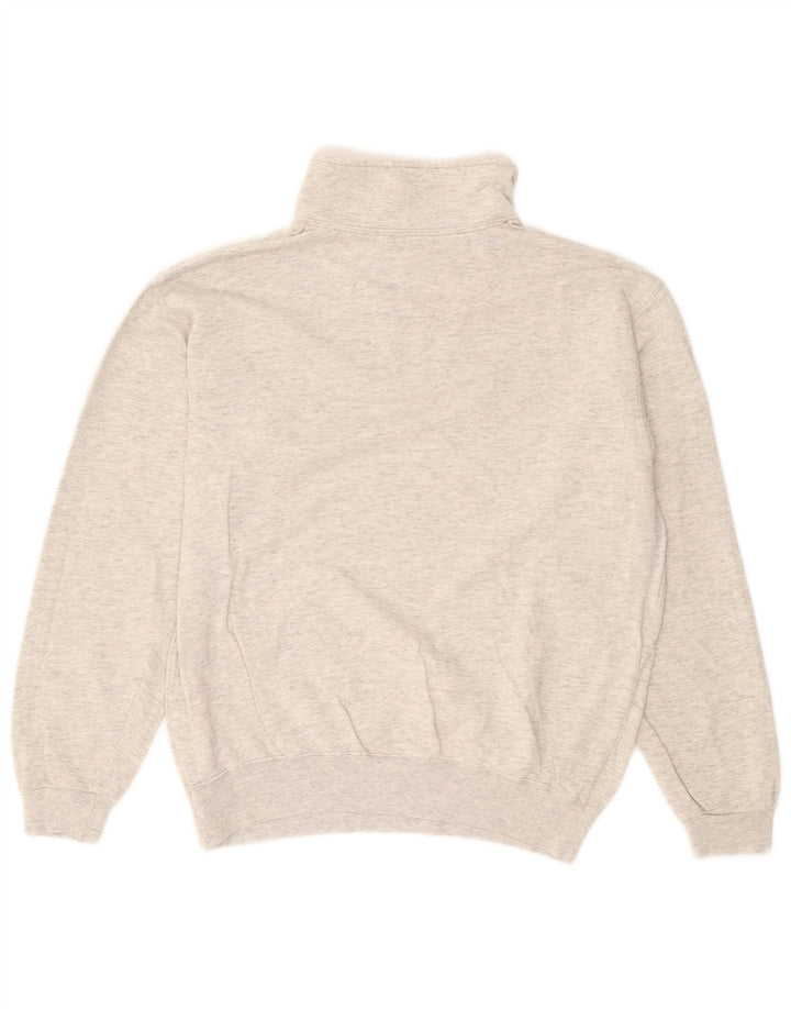 Felpa Champion da uomo con zip e collo, maglione, cotone chiazzato grigio medio
