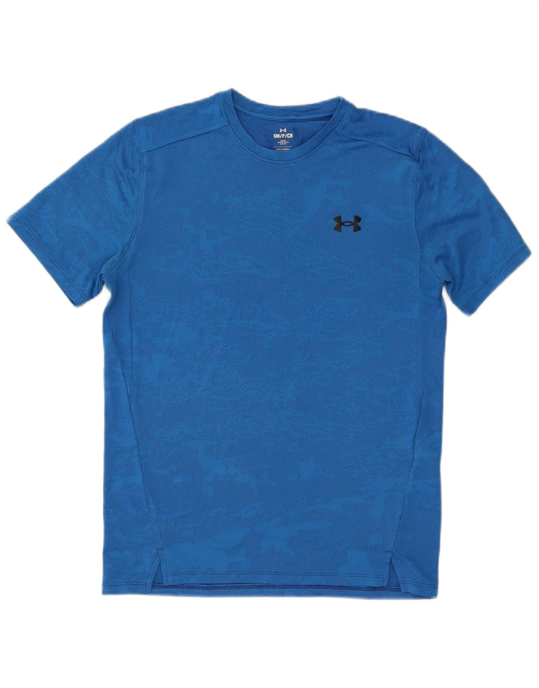 Maglietta da uomo Under Armour Top Small in poliestere mimetico blu