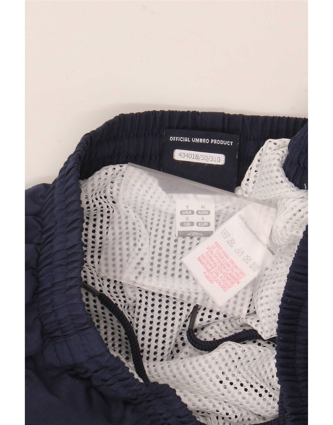 Pantaloncini sportivi da uomo Umbro piccoli in poliestere blu navy