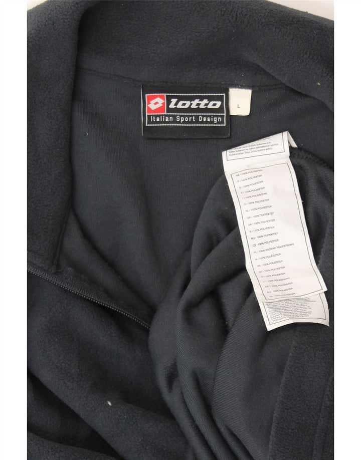 Maglione in pile da uomo con zip e collo LOTTO, grande, in poliestere blu navy