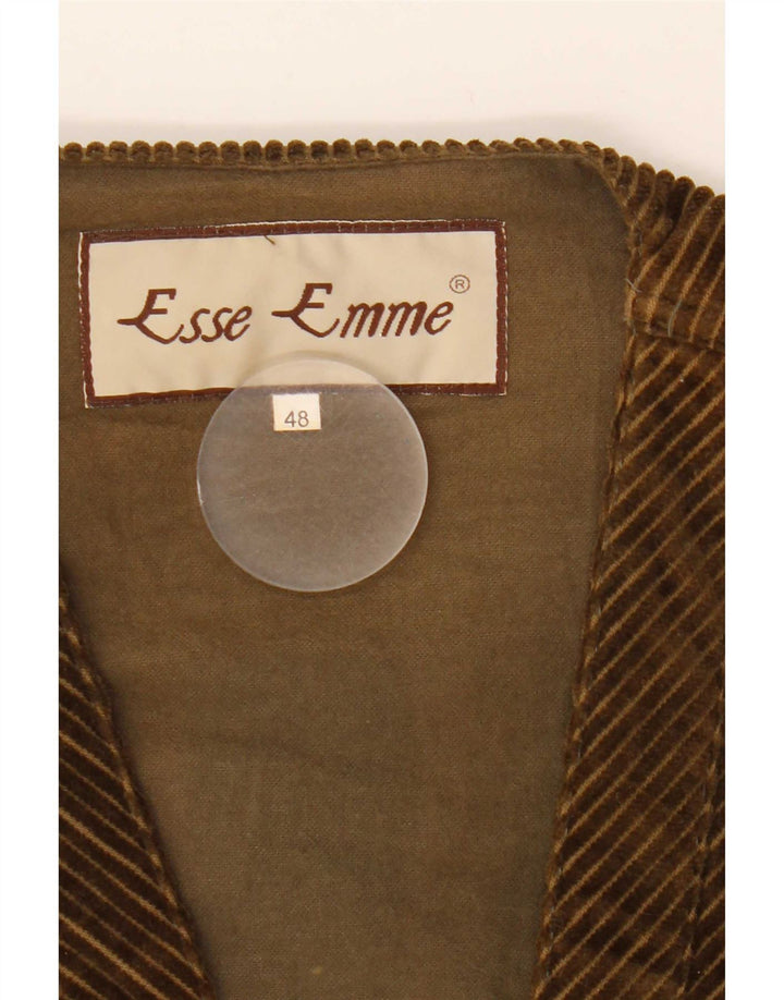 ESSE EMME Gilet da uomo in velluto a coste IT 48 medio cotone kaki