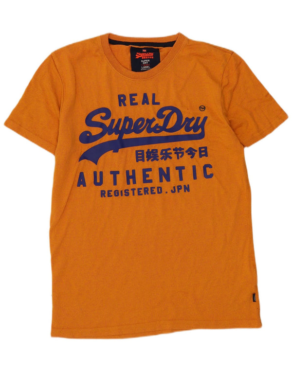 T-shirt grafica da uomo Superdry Top Small in cotone arancione