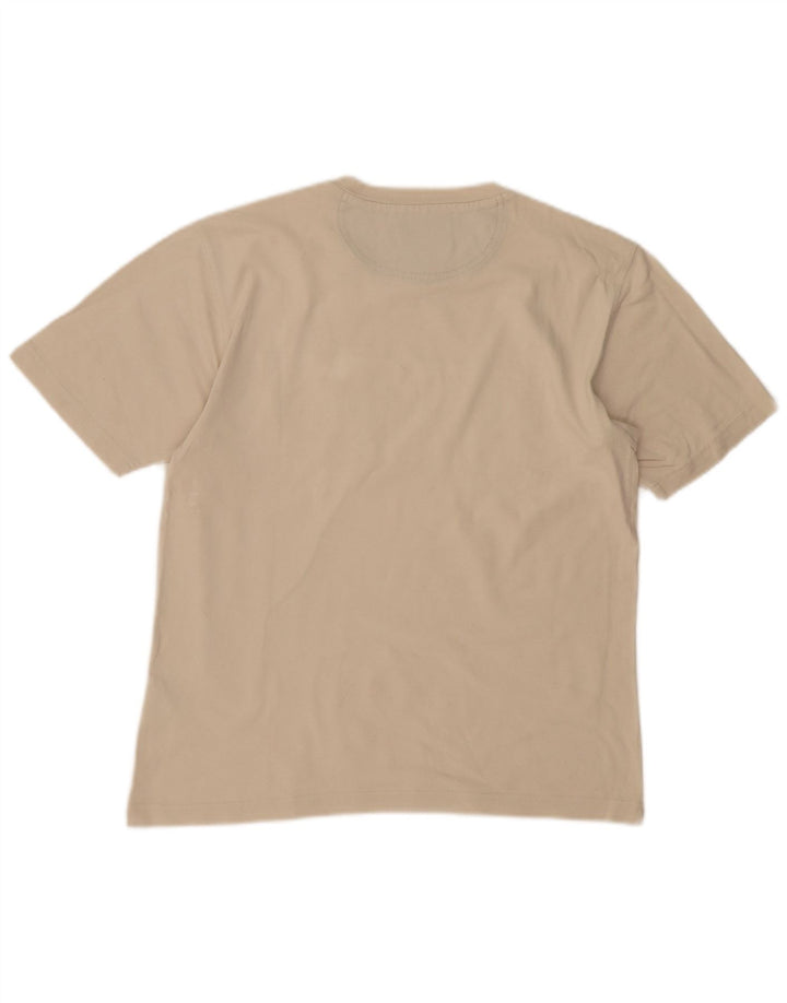CHAMPION Mens Graphic T-Shirt Top Small Off White Cotton