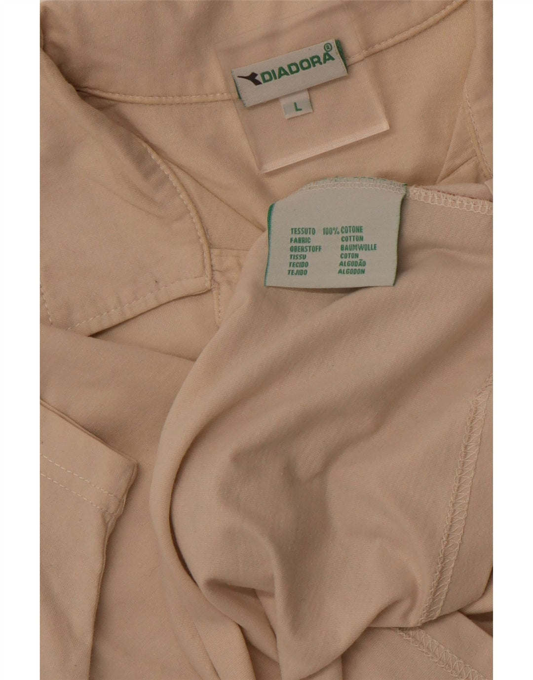 Polo DIADORA Uomo Large Beige Colorblock in cotone