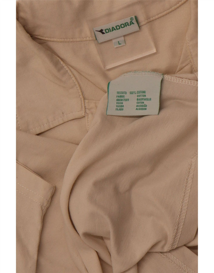 Polo DIADORA Uomo Large Beige Colorblock in cotone