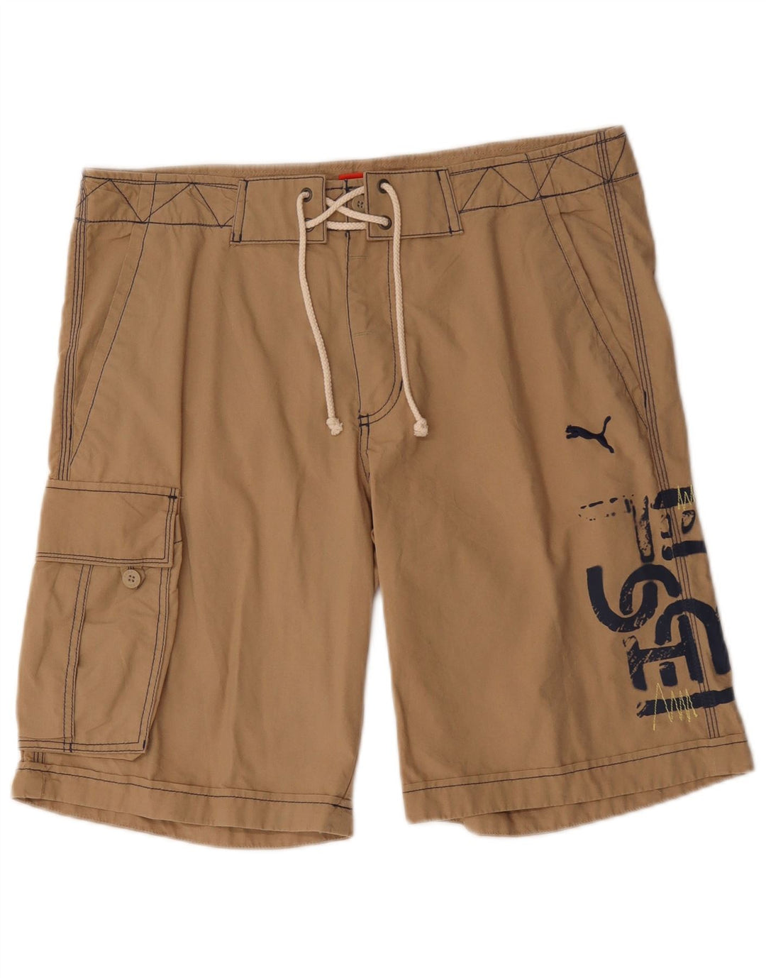 Pantaloncini cargo grafici da uomo Puma medi W32 in cotone marrone