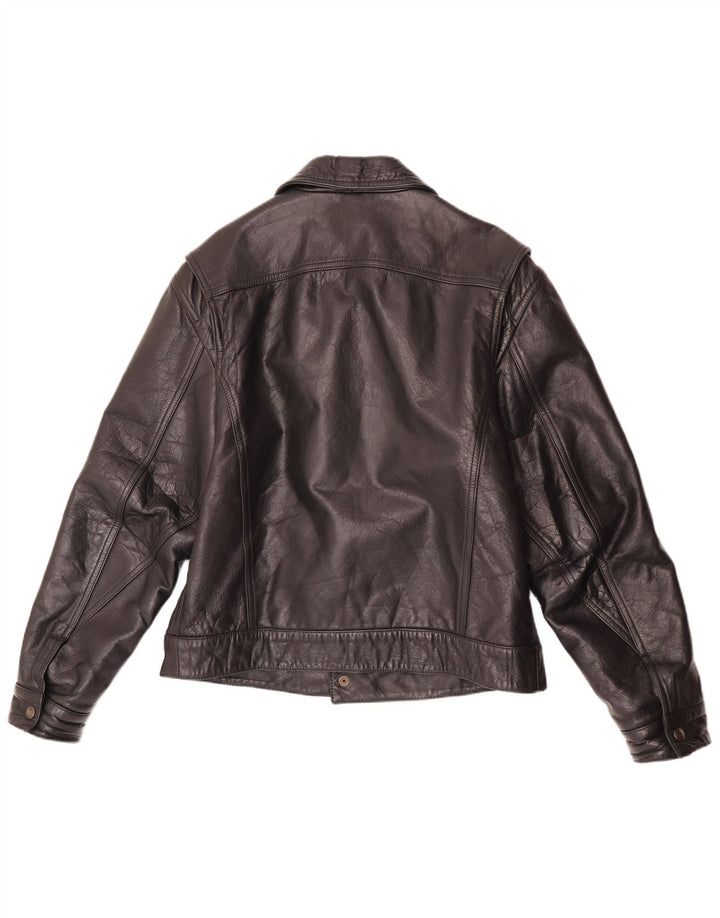 Giacca in pelle vintage da uomo UK 40 grande nera