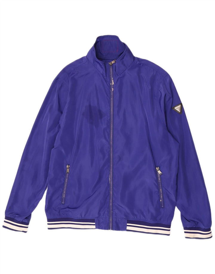 Giacca da ginnastica da uomo Guess 2XL Blu in poliestere color block
