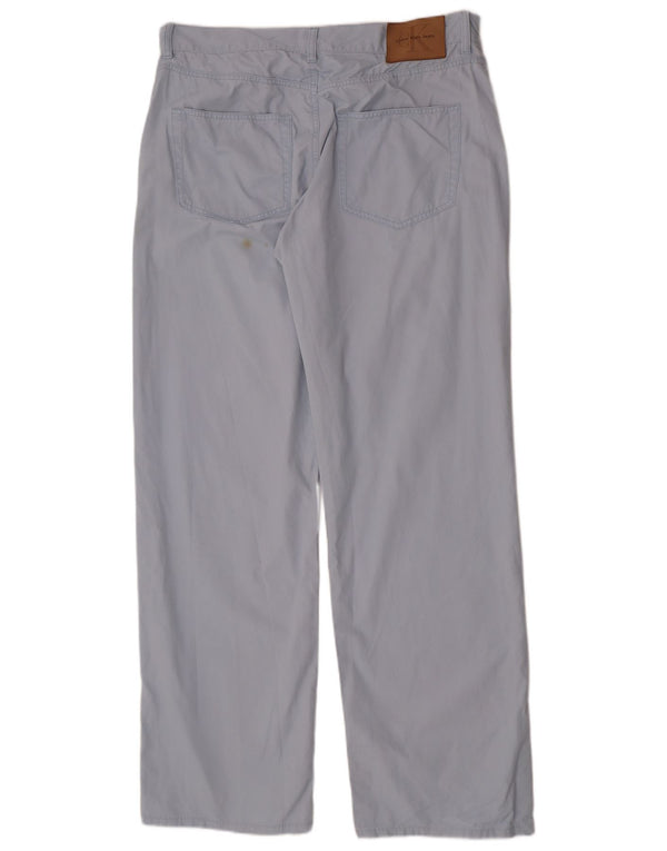 Calvin Klein Jeans Mens Straight Casual Trousers W34 L32 Blue Cotton
