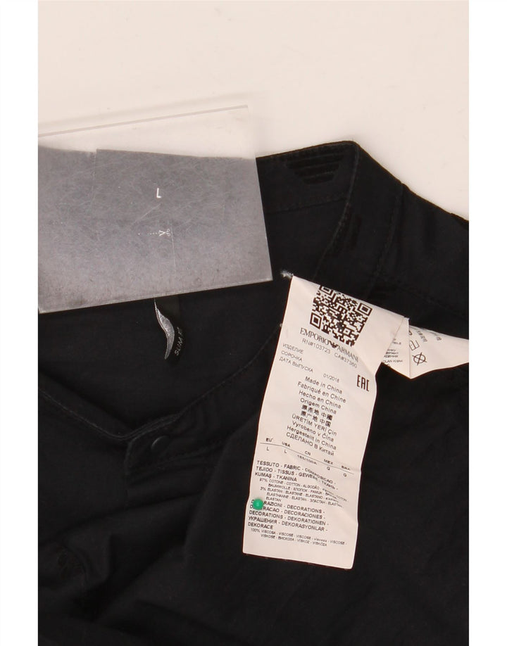 Camicia grafica da uomo Emporio Armani grande in cotone nero