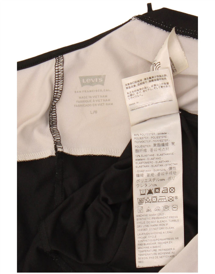 LEVI'S Body senza maniche con grafica da donna UK 14 Large Nero Colourblock