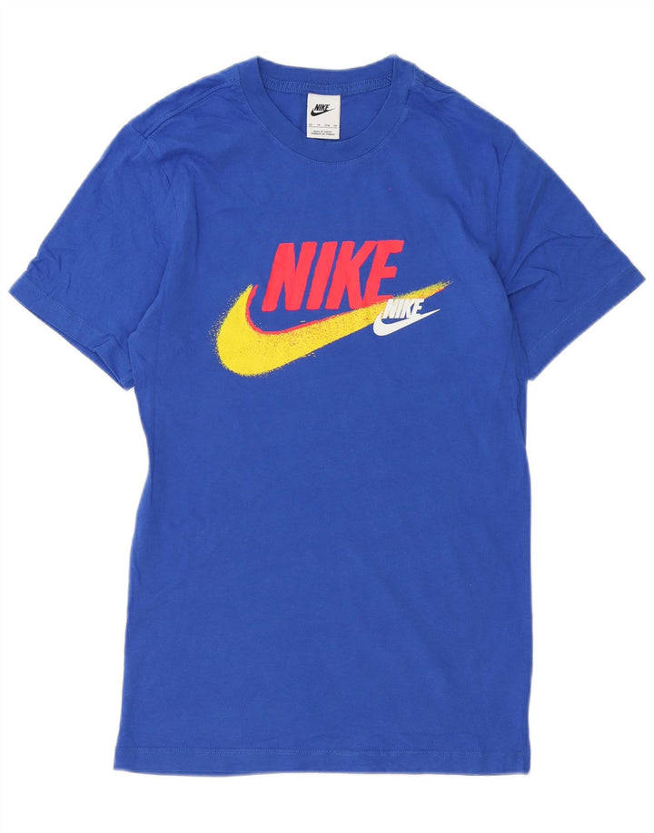 T-shirt grafica da uomo Nike Top XS in cotone blu