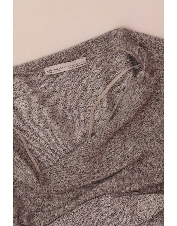 Top oversize da donna Zara a maniche lunghe UK 14 Grigio medio chiazzato