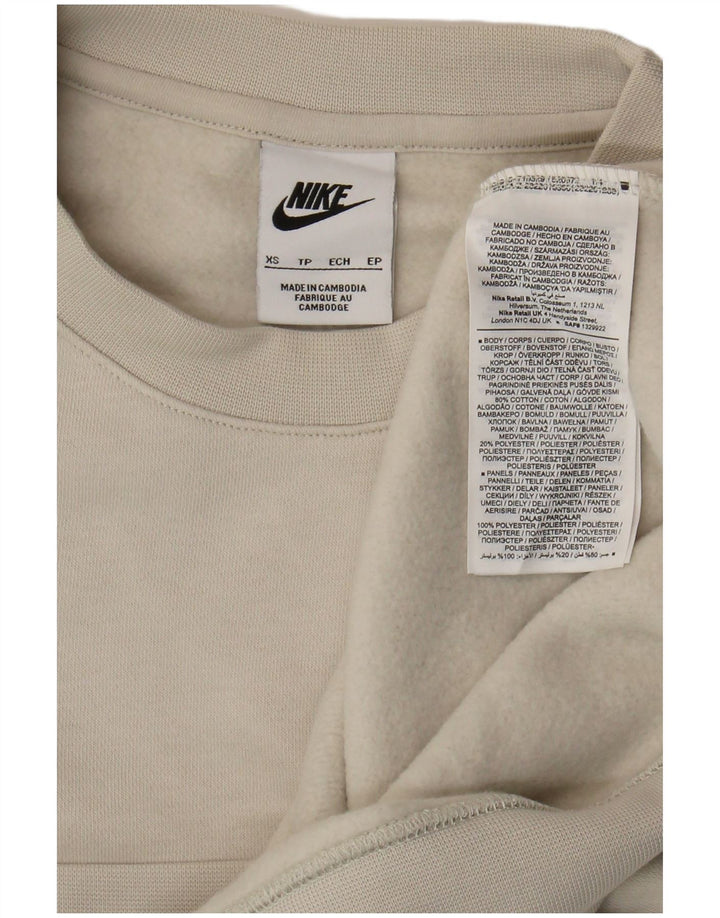 Felpa con grafica Nike da uomo, maglione XS, cotone color block bianco