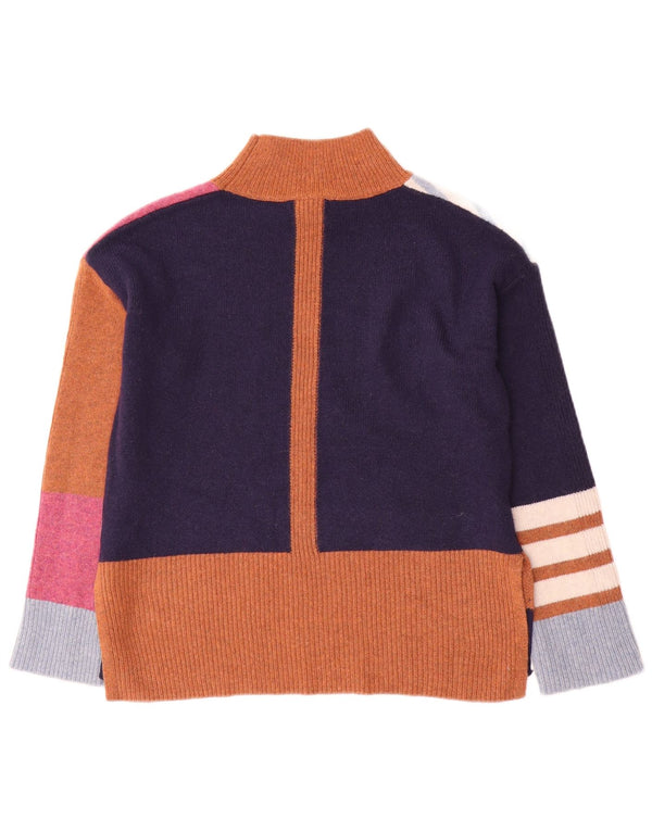 WHITE STUFF Maglione da donna con collo alto e maglione UK 8 piccolo multicolore