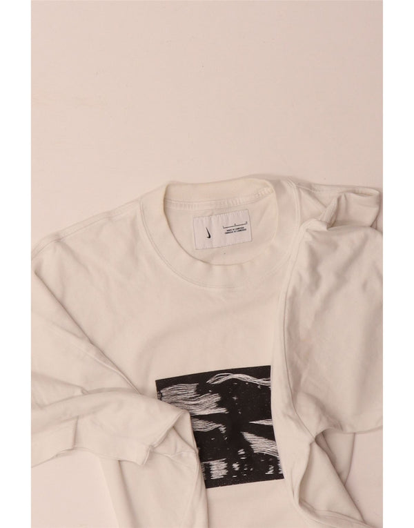 T-shirt grafica da uomo NIKE Top grande in cotone bianco
