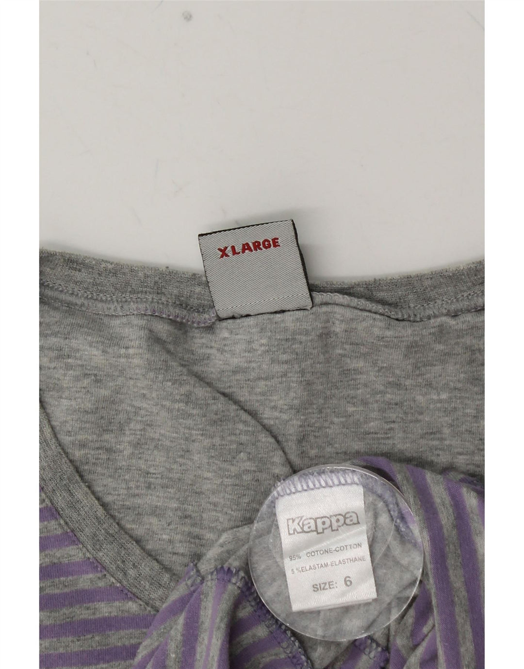 T-shirt da uomo KAPPA Top XL viola gessato in cotone