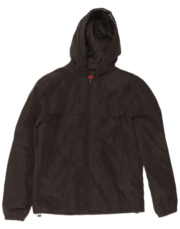 Guess Giacca antipioggia da uomo con cappuccio UK 40 Large Nero Poliestere