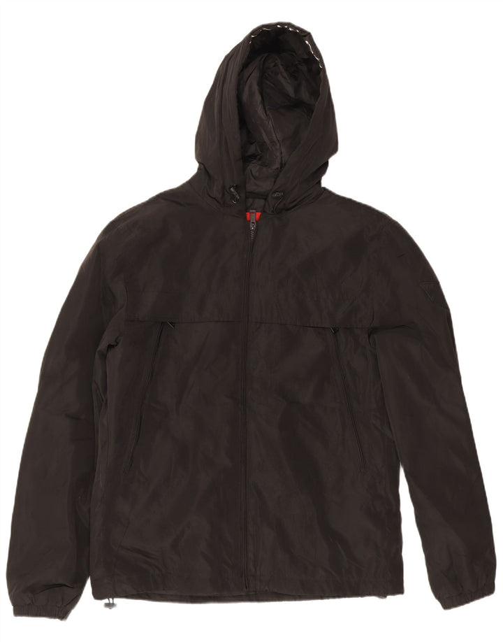 Guess Giacca antipioggia da uomo con cappuccio UK 40 Large Nero Poliestere