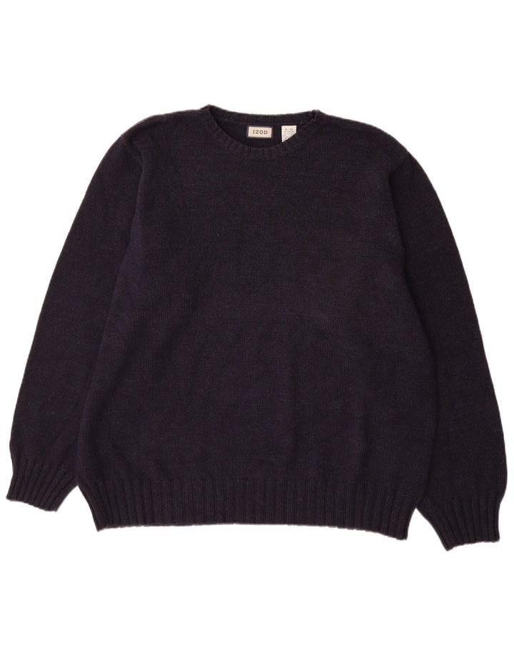 Maglione maglione girocollo da uomo Izod XL in cotone blu navy