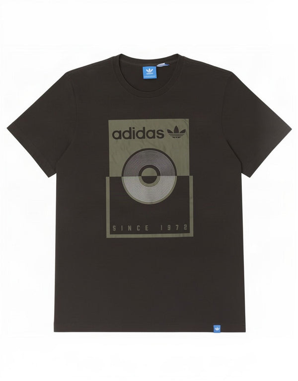 T-shirt grafica da uomo Adidas Top in cotone nero medio