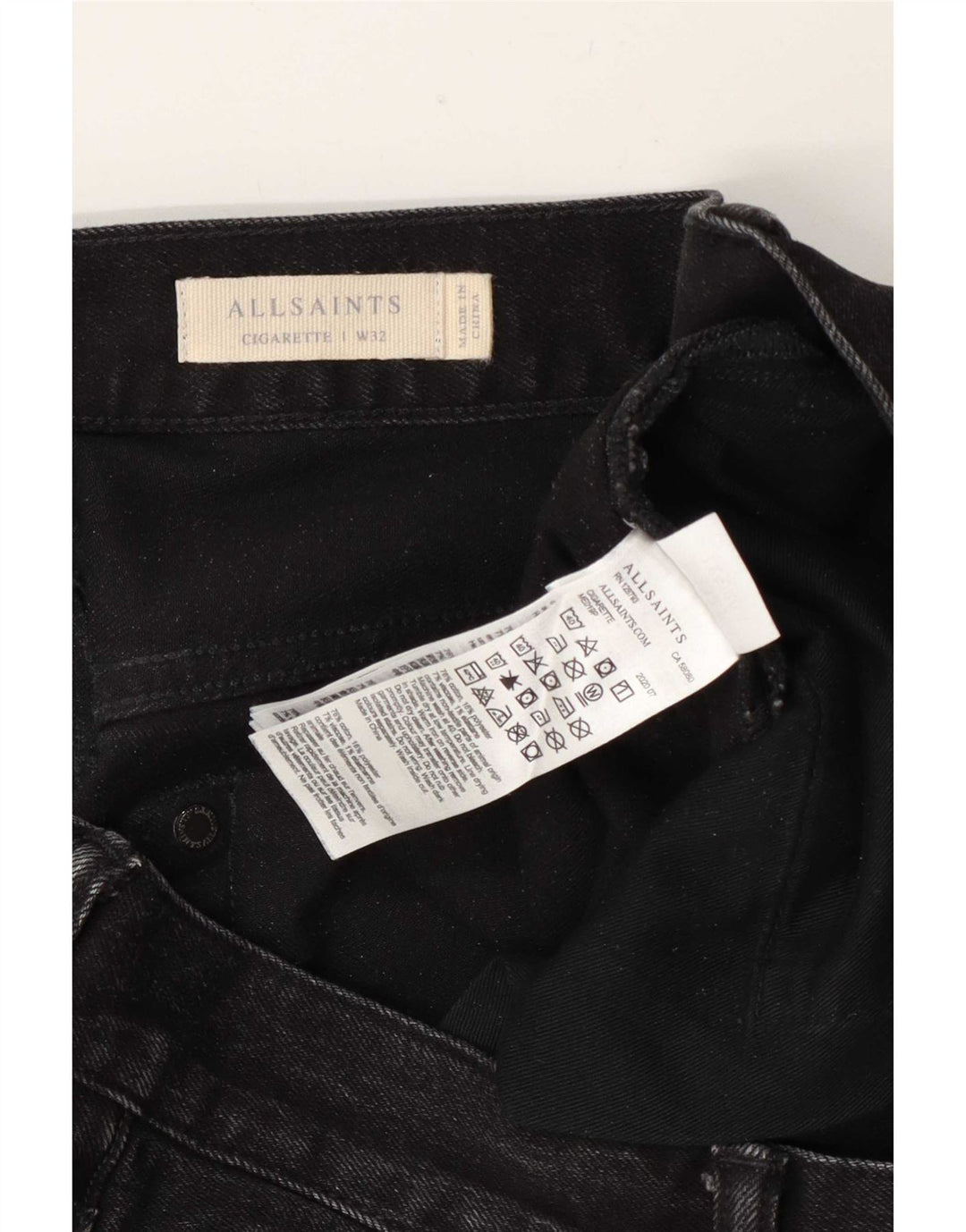 Jeans slim a sigaretta da uomo All Saints W32 L32 in cotone grigio