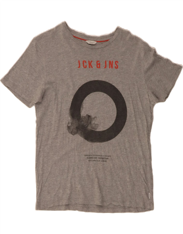 JACK & JONES Mens Graphic T-Shirt Top Medium Grey Vintage Jack & Jones and Second-Hand Jack & Jones from Messina Hembry 