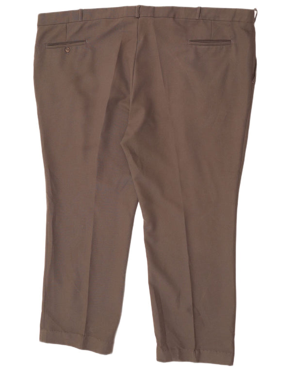 Pantaloni da abito dritti da uomo Farah W56 L29 in cotone marrone