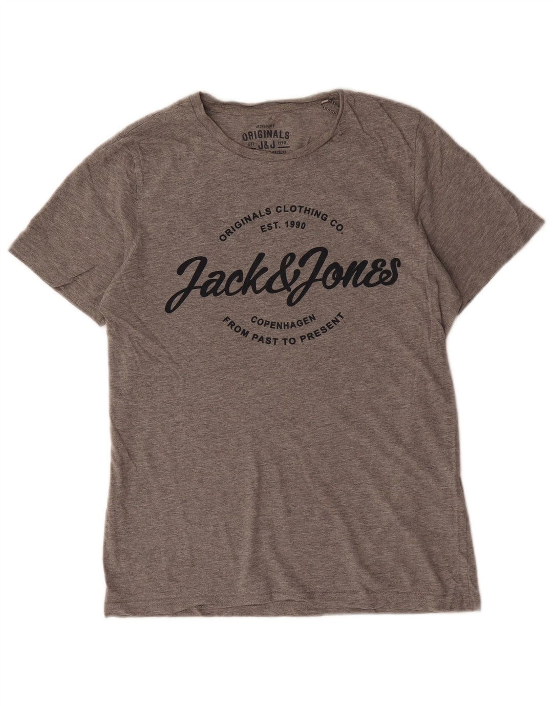 T-shirt grafica da uomo Jack & Jones Top in cotone grigio medio