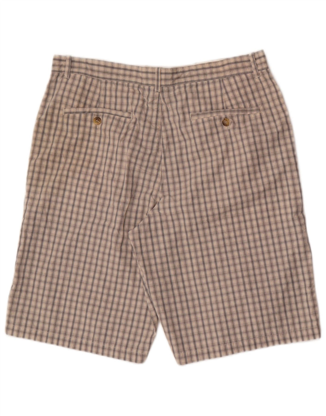 Pantaloncini chino da uomo Marks & Spencer W34 grande cotone a quadri beige