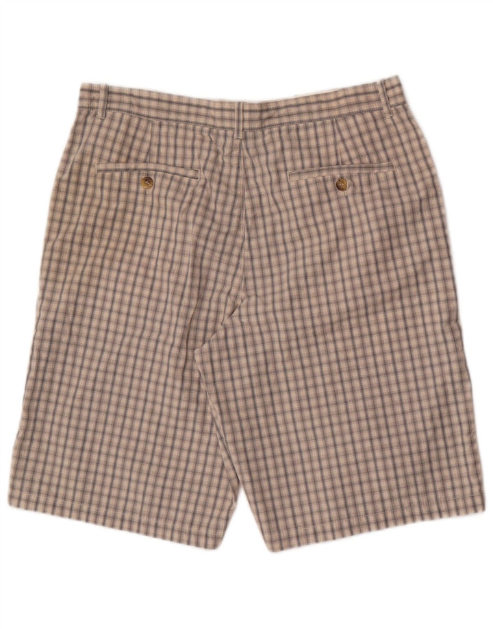 Pantaloncini chino da uomo Marks & Spencer W34 grande cotone a quadri beige