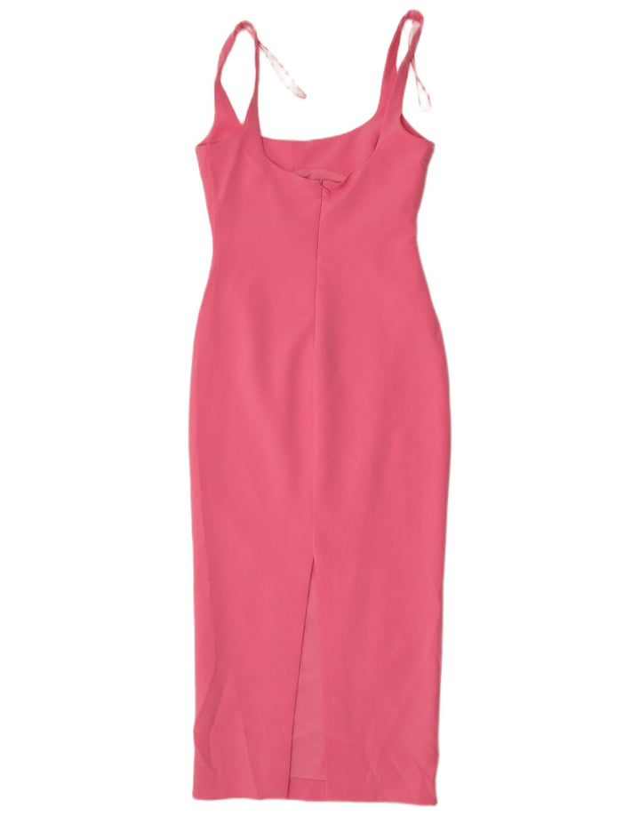 Abito aderente senza maniche da donna Zara UK 12 Poliestere rosa medio